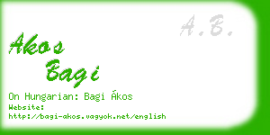 akos bagi business card